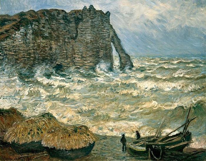 Claude Monet Stormy Sea in etretat Germany oil painting art